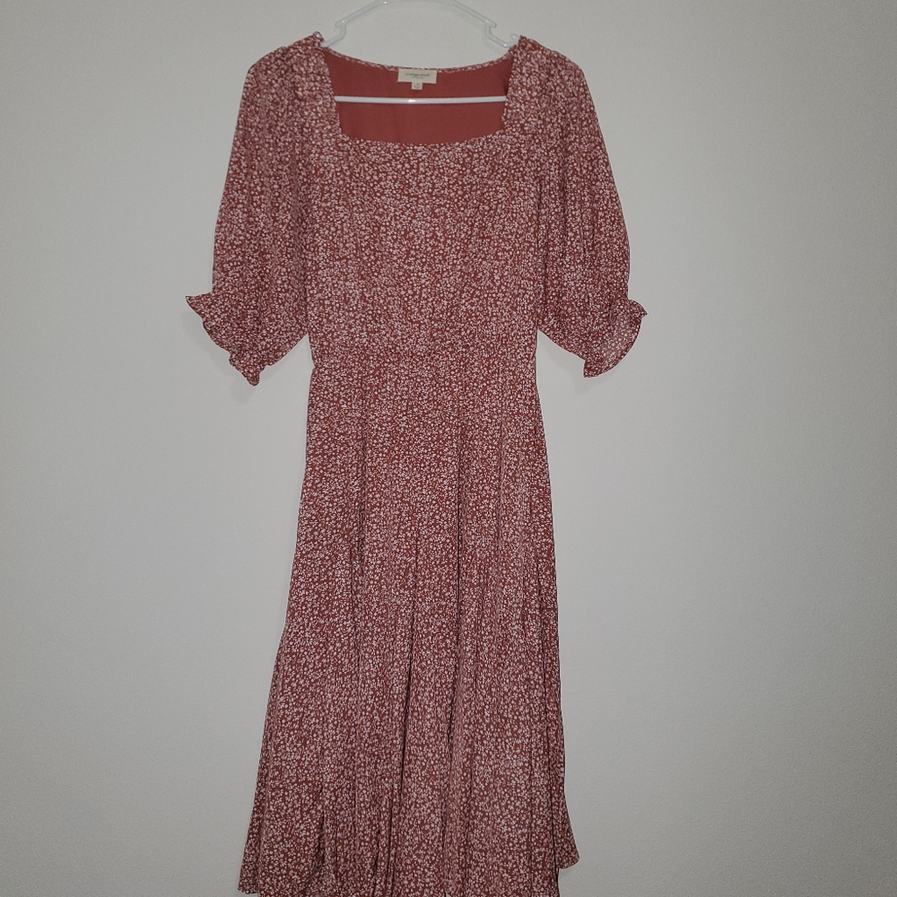 Lucy Avenue Square Neck Midi Dress M
